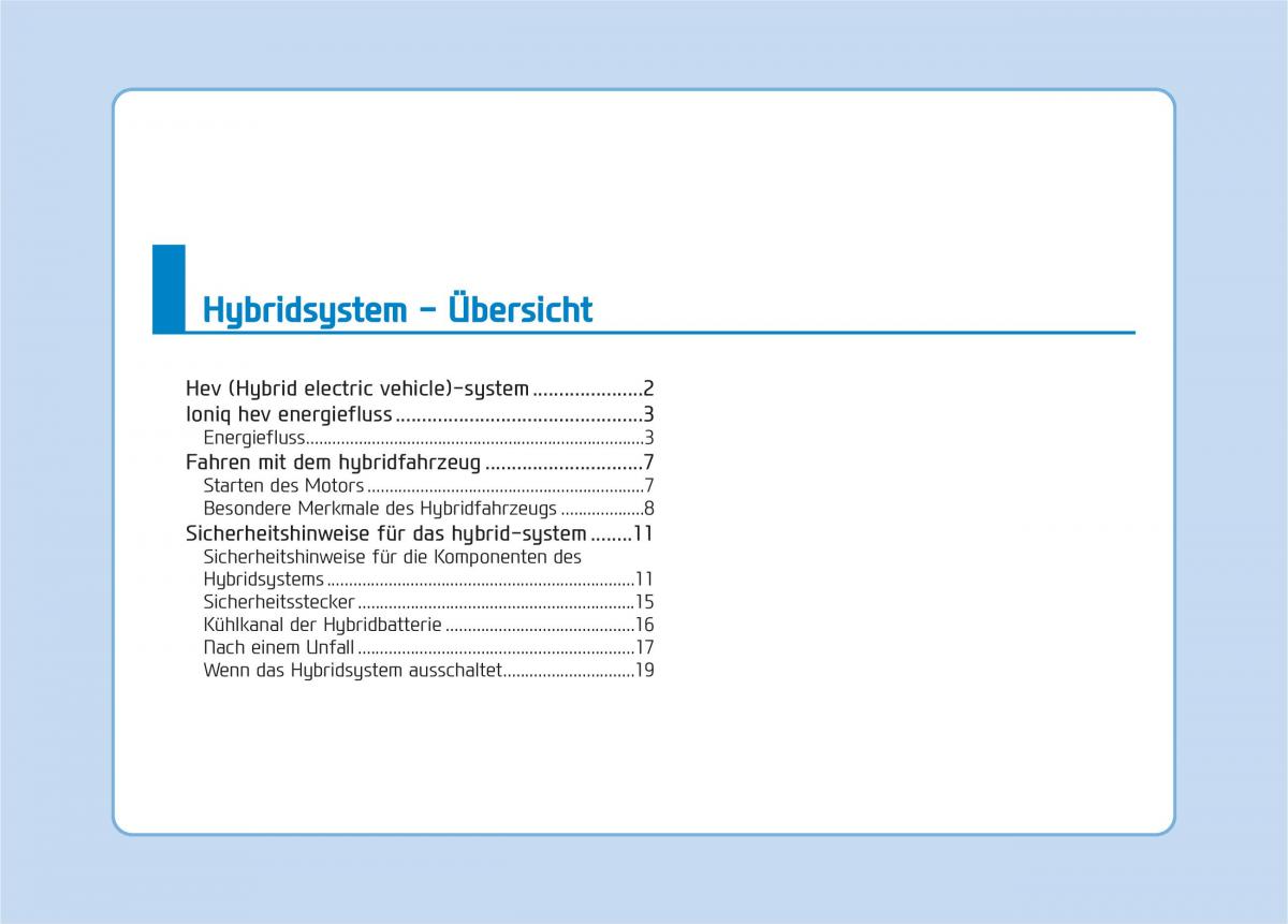 Hyundai Ioniq Hybrid Handbuch / page 12