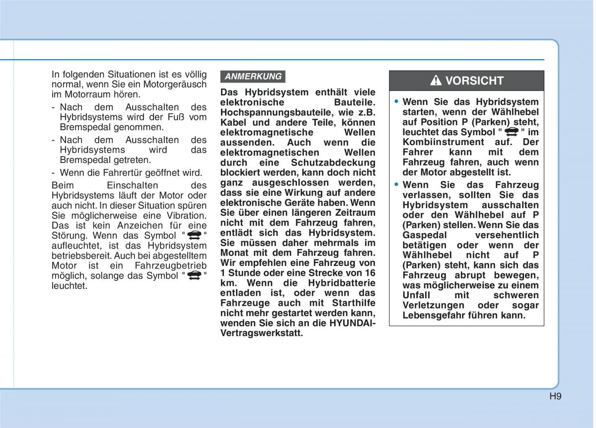 Hyundai Ioniq Hybrid Handbuch / page 20