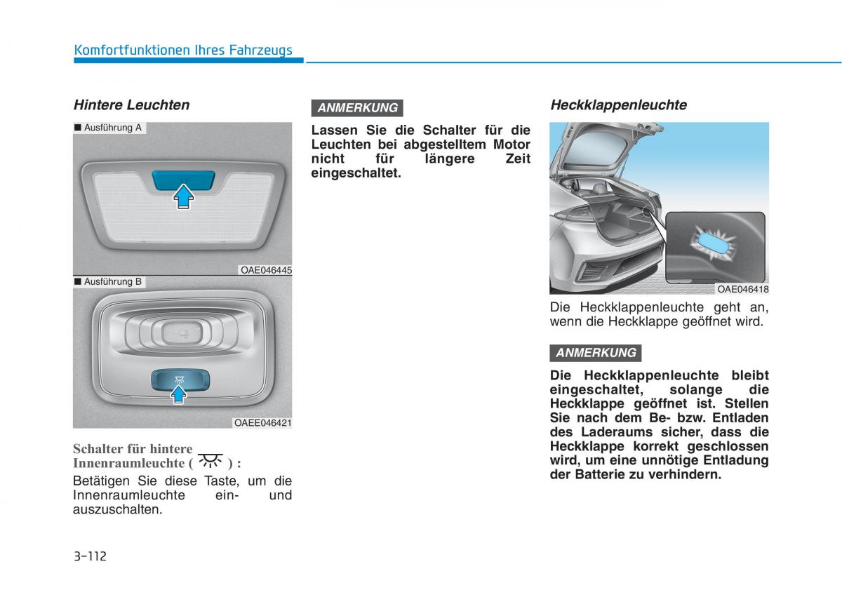 Hyundai Ioniq Hybrid Handbuch / page 222