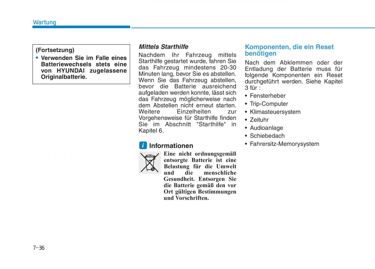 Hyundai Ioniq Hybrid Handbuch / page 497