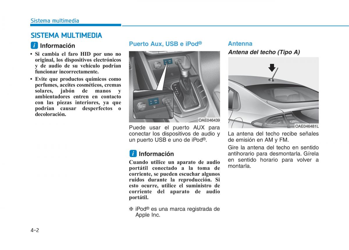 Hyundai Ioniq Hybrid manual del propietario / page 340