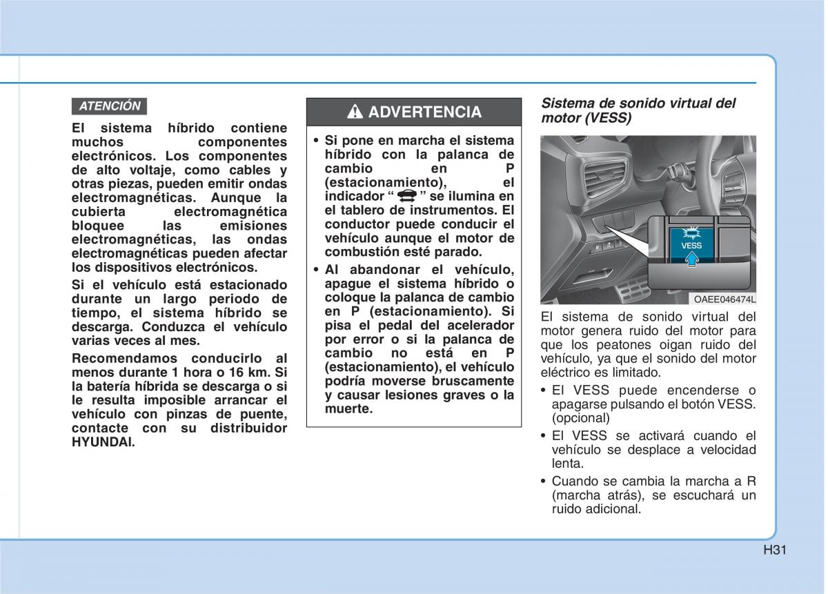 Hyundai Ioniq Hybrid manual del propietario / page 42