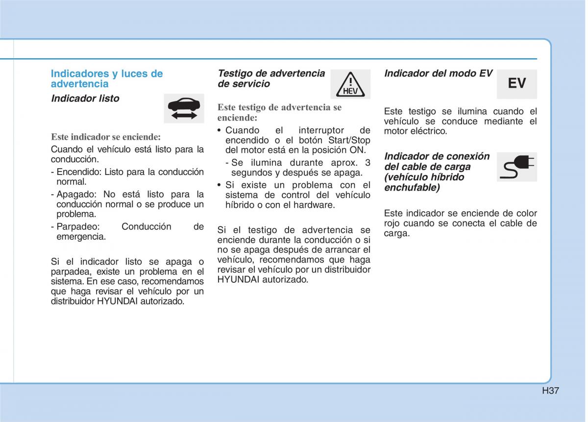 Hyundai Ioniq Hybrid manual del propietario / page 48