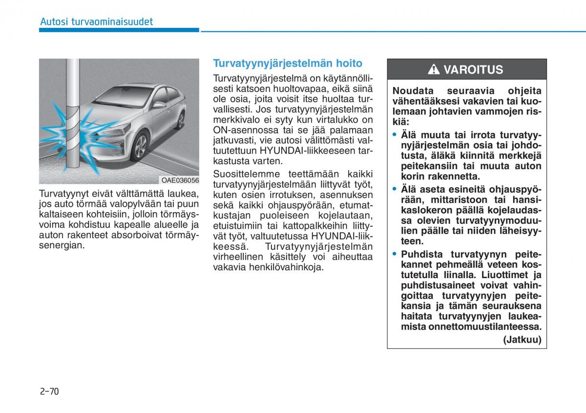 Hyundai Ioniq Hybrid omistajan kasikirja / page 88