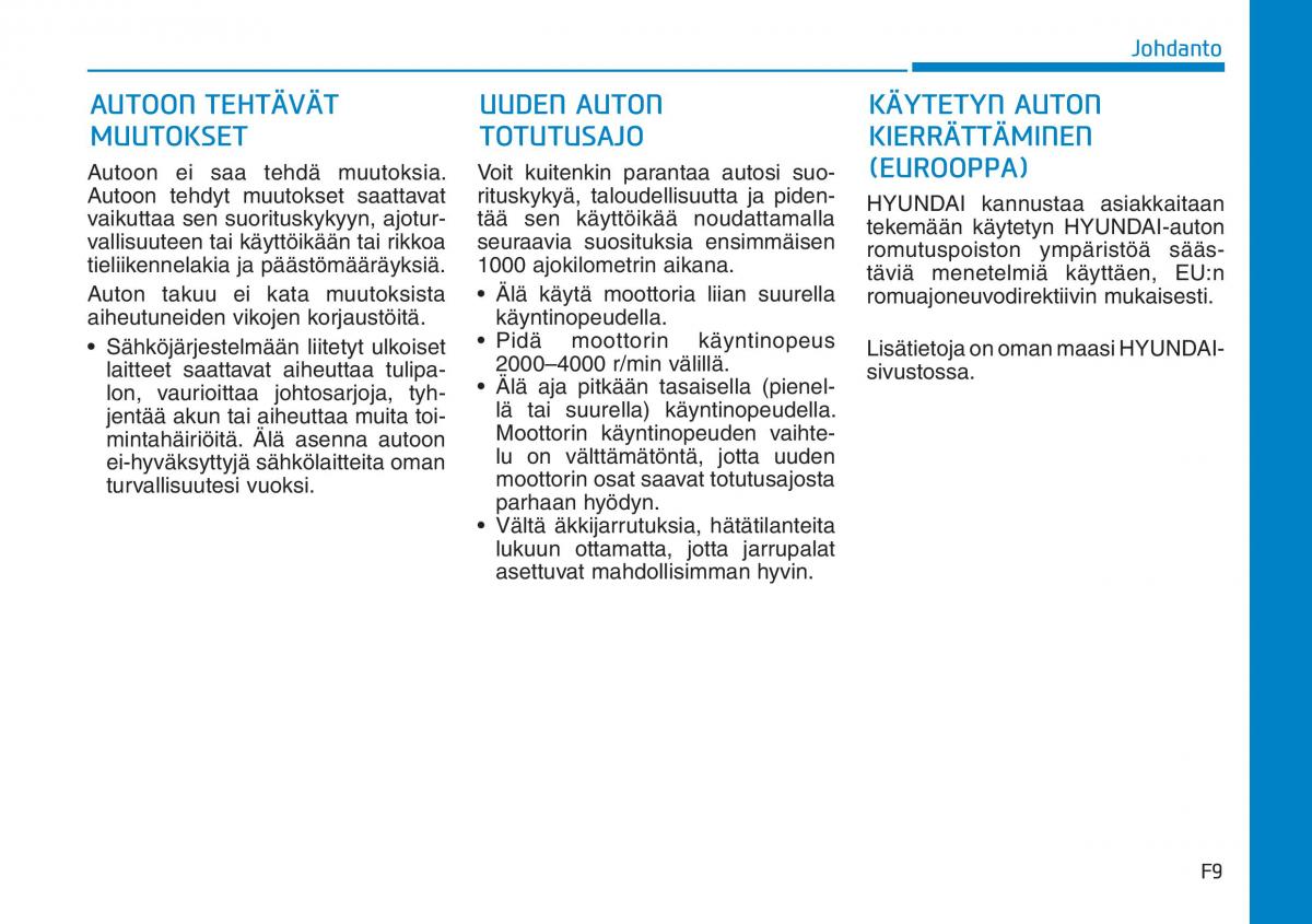 Hyundai Ioniq Hybrid omistajan kasikirja / page 9