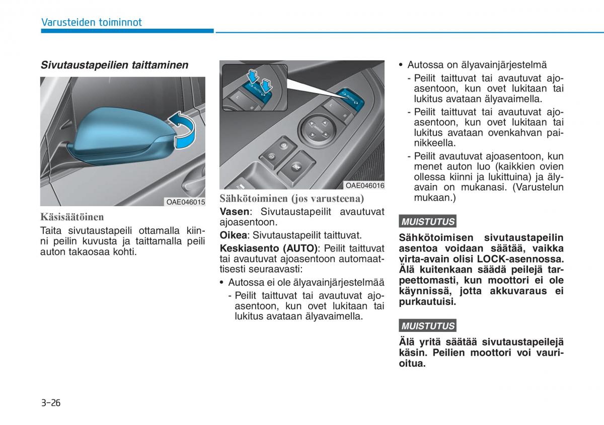 Hyundai Ioniq Hybrid omistajan kasikirja / page 116