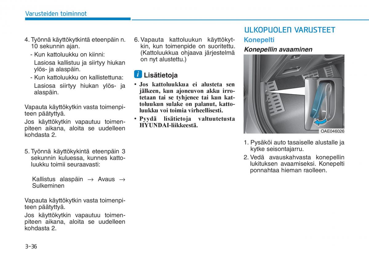 Hyundai Ioniq Hybrid omistajan kasikirja / page 126