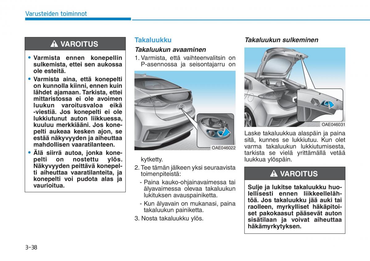 Hyundai Ioniq Hybrid omistajan kasikirja / page 128