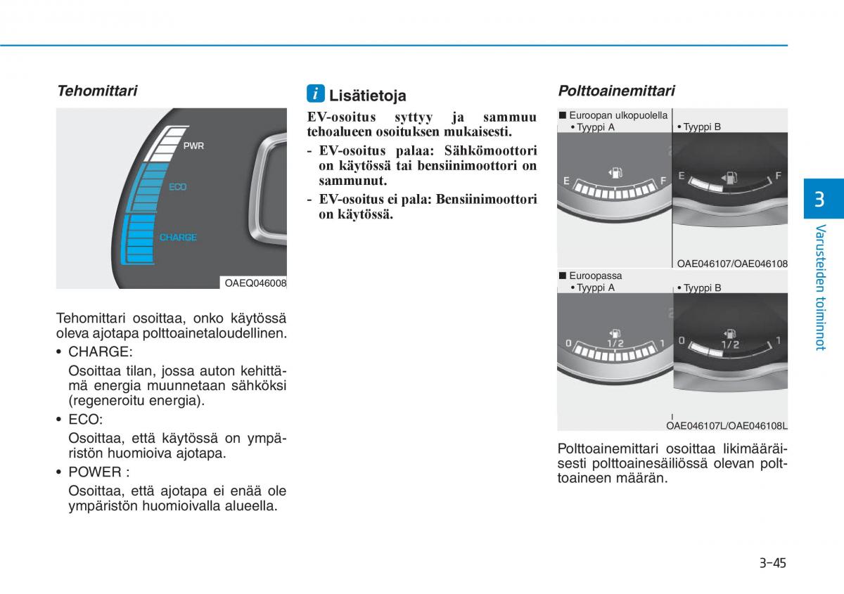 Hyundai Ioniq Hybrid omistajan kasikirja / page 135