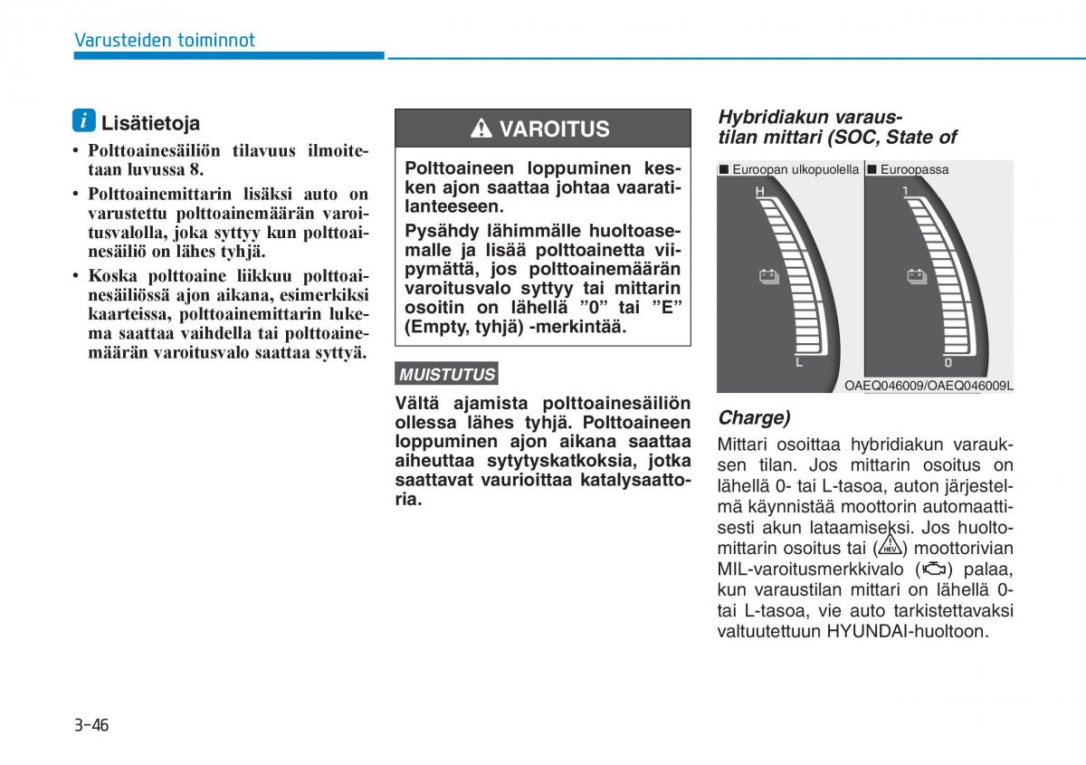 Hyundai Ioniq Hybrid omistajan kasikirja / page 136