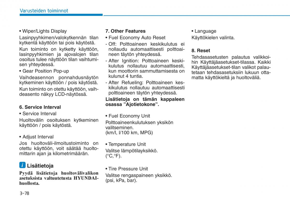 Hyundai Ioniq Hybrid omistajan kasikirja / page 168