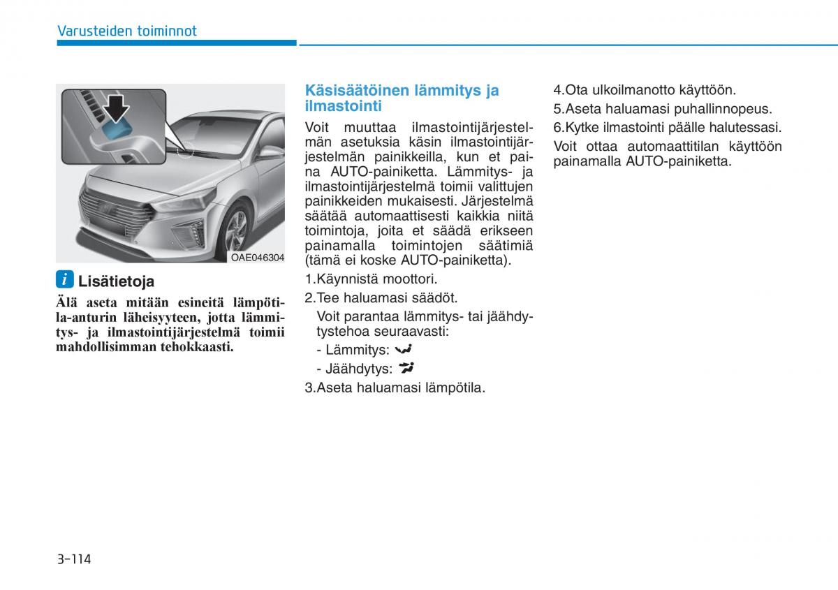 Hyundai Ioniq Hybrid omistajan kasikirja / page 204