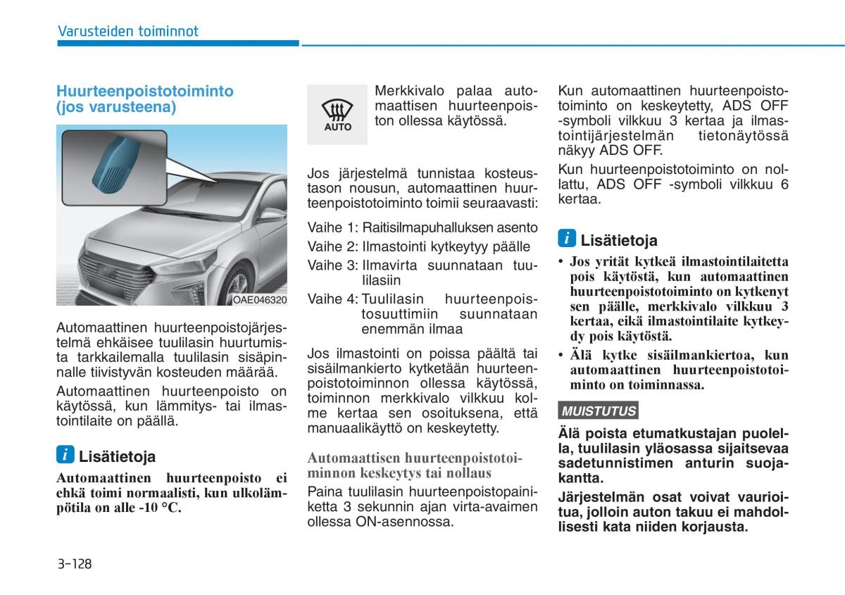 Hyundai Ioniq Hybrid omistajan kasikirja / page 218