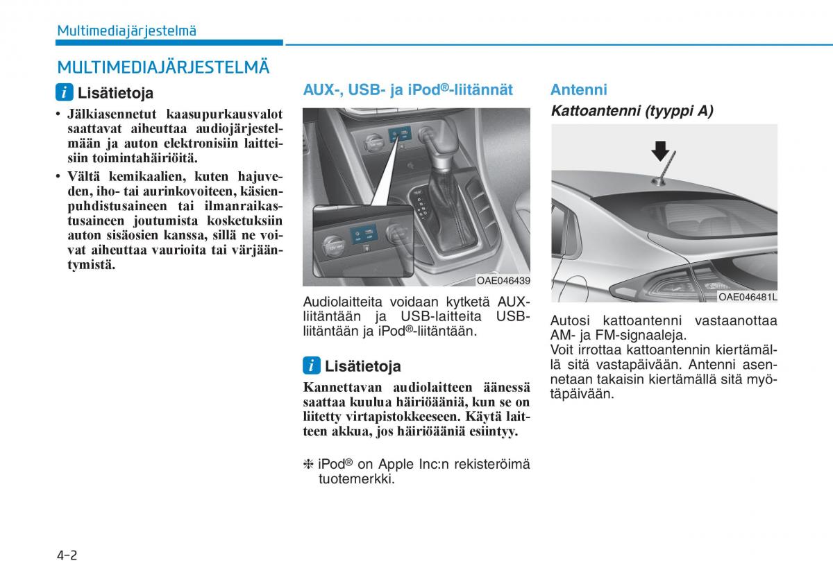 Hyundai Ioniq Hybrid omistajan kasikirja / page 231