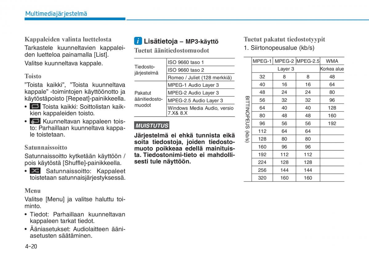 Hyundai Ioniq Hybrid omistajan kasikirja / page 249