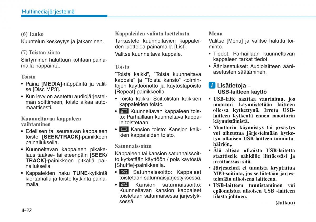 Hyundai Ioniq Hybrid omistajan kasikirja / page 251