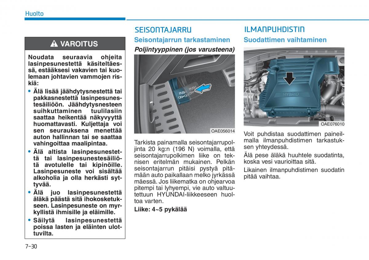 Hyundai Ioniq Hybrid omistajan kasikirja / page 439