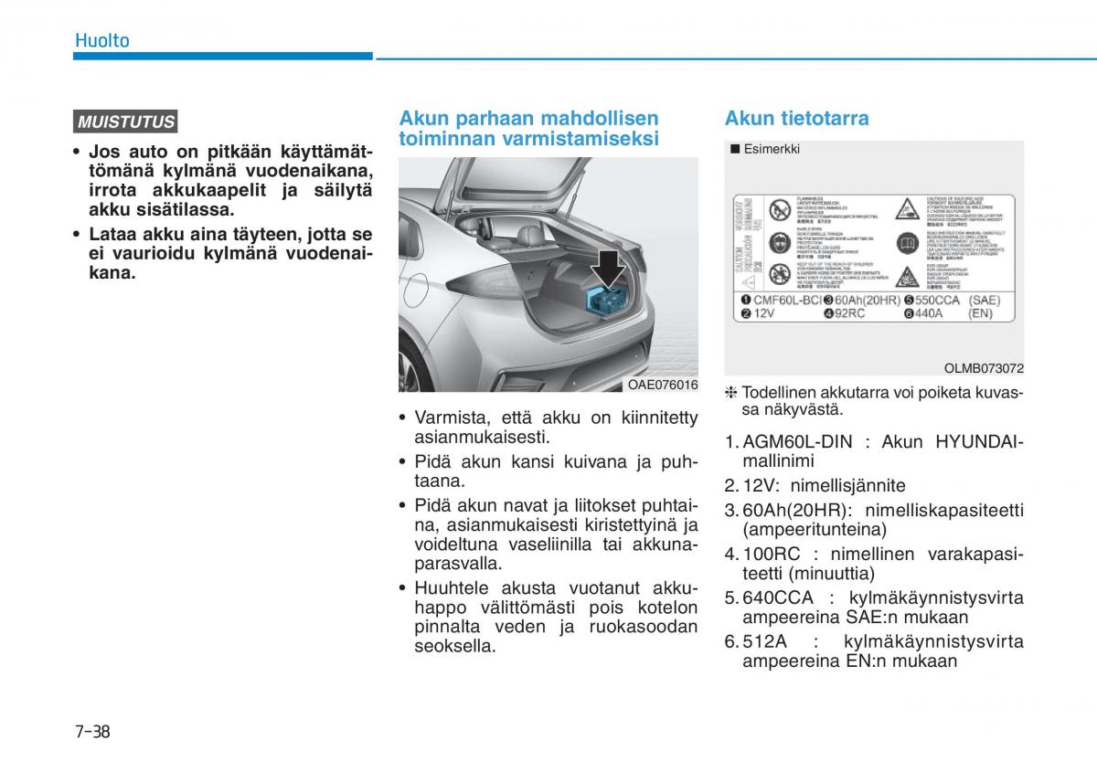 Hyundai Ioniq Hybrid omistajan kasikirja / page 447