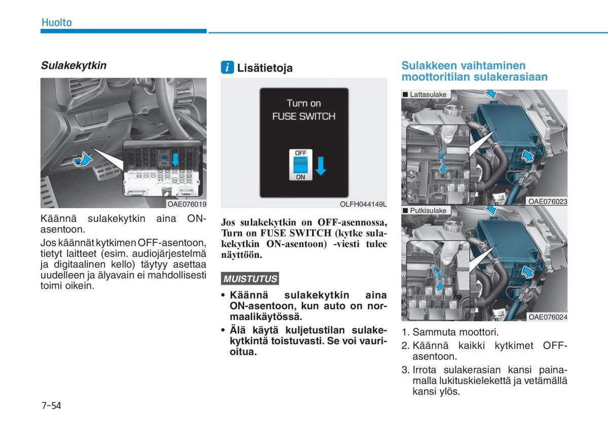 Hyundai Ioniq Hybrid omistajan kasikirja / page 463