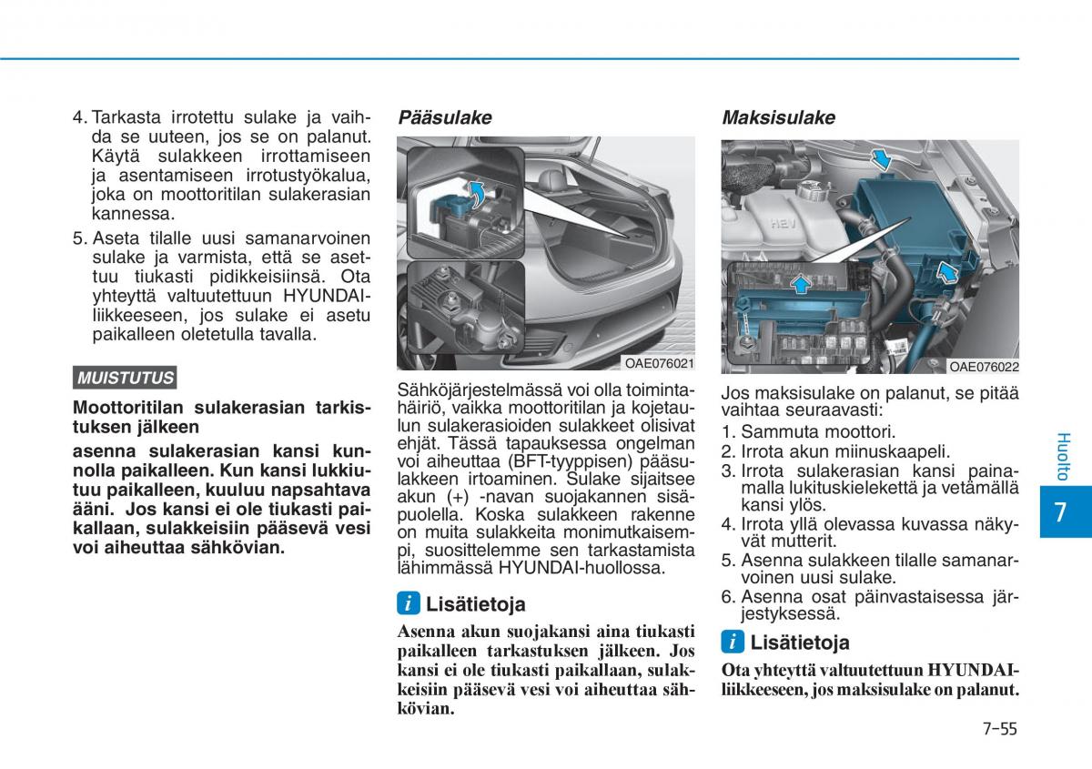 Hyundai Ioniq Hybrid omistajan kasikirja / page 464