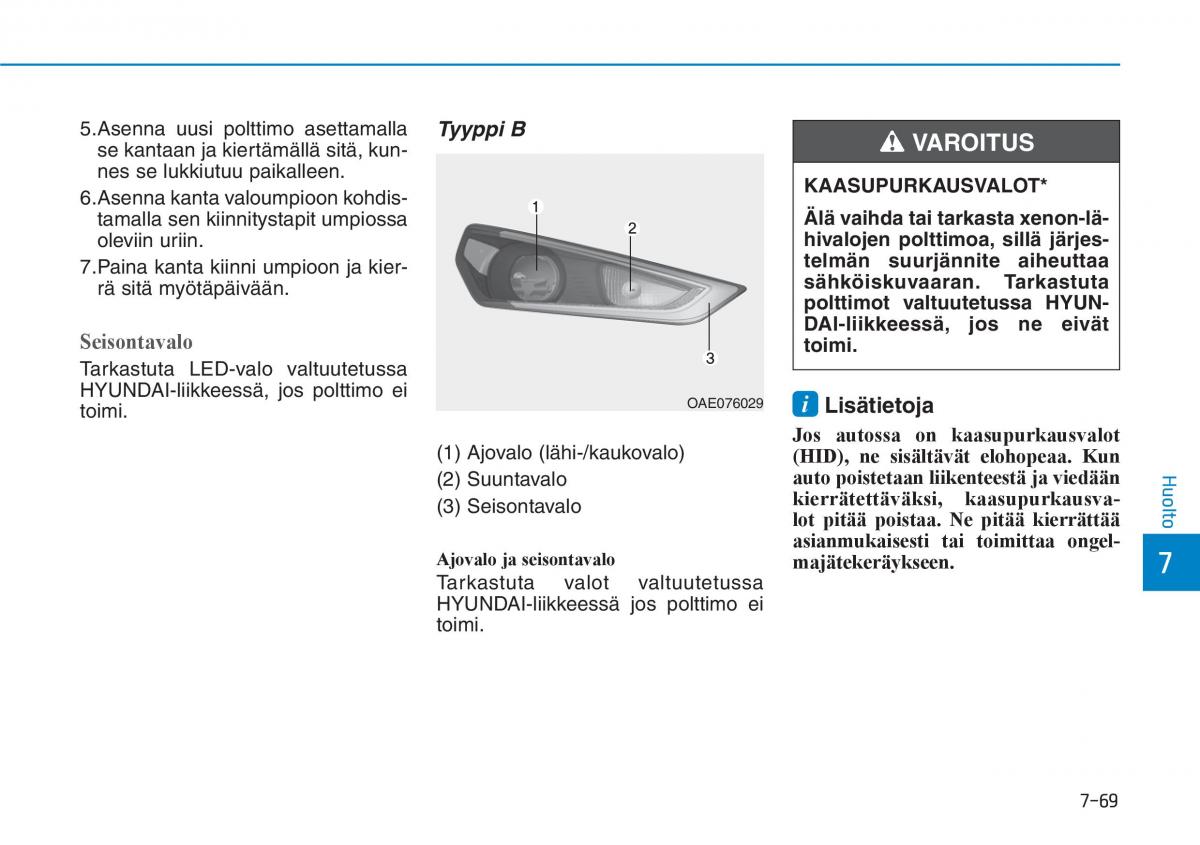 Hyundai Ioniq Hybrid omistajan kasikirja / page 478