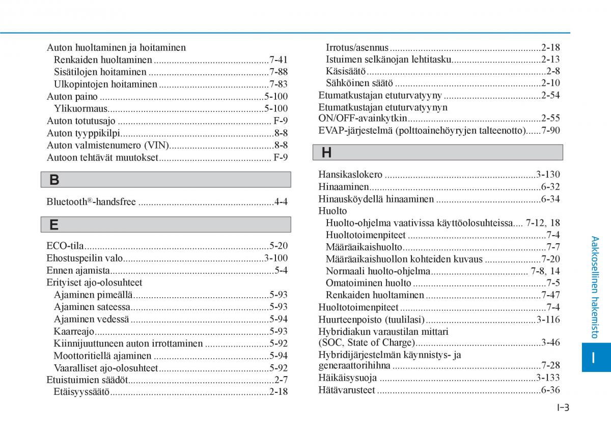 Hyundai Ioniq Hybrid omistajan kasikirja / page 515