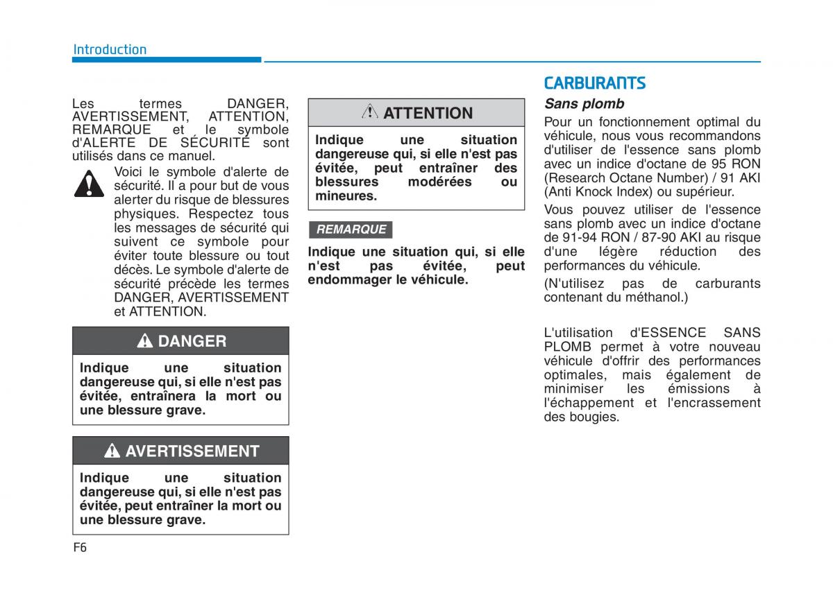 Hyundai Ioniq Hybrid manuel du proprietaire / page 6