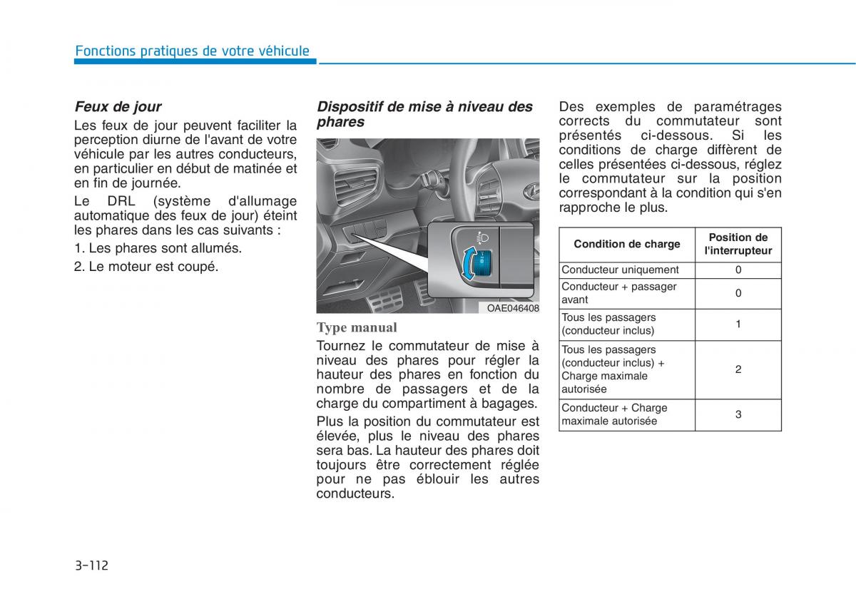 Hyundai Ioniq Hybrid manuel du proprietaire / page 112