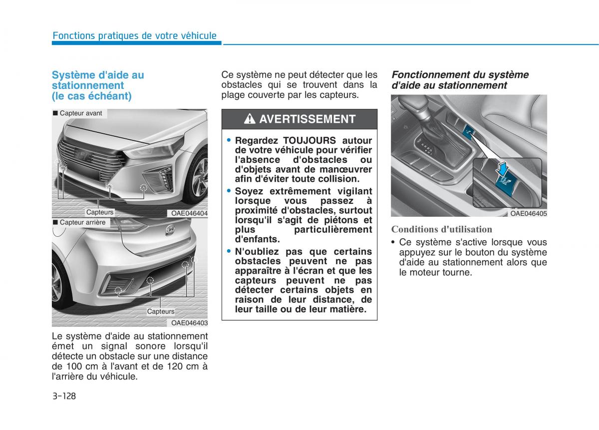 Hyundai Ioniq Hybrid manuel du proprietaire / page 128