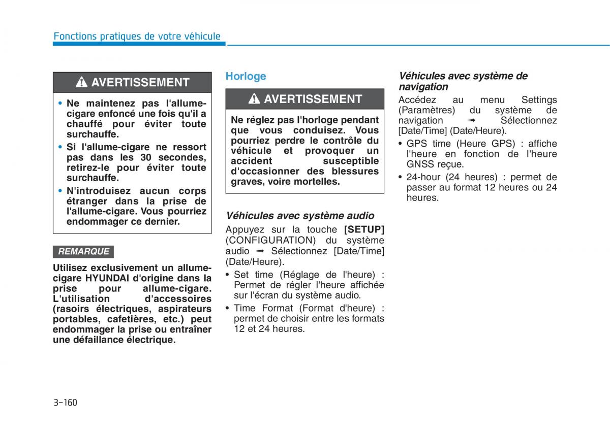 Hyundai Ioniq Hybrid manuel du proprietaire / page 160