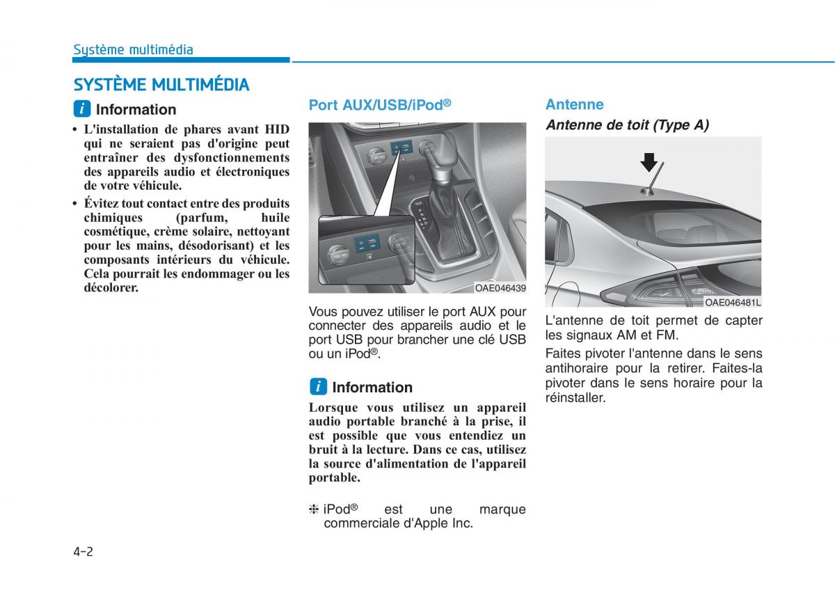 Hyundai Ioniq Hybrid manuel du proprietaire / page 165