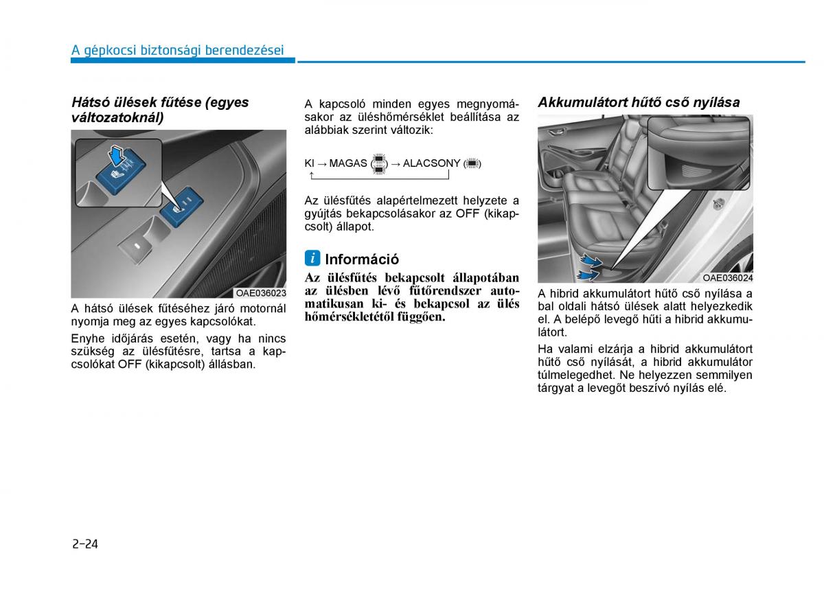 Hyundai Ioniq Hybrid Kezelesi utmutato / page 60