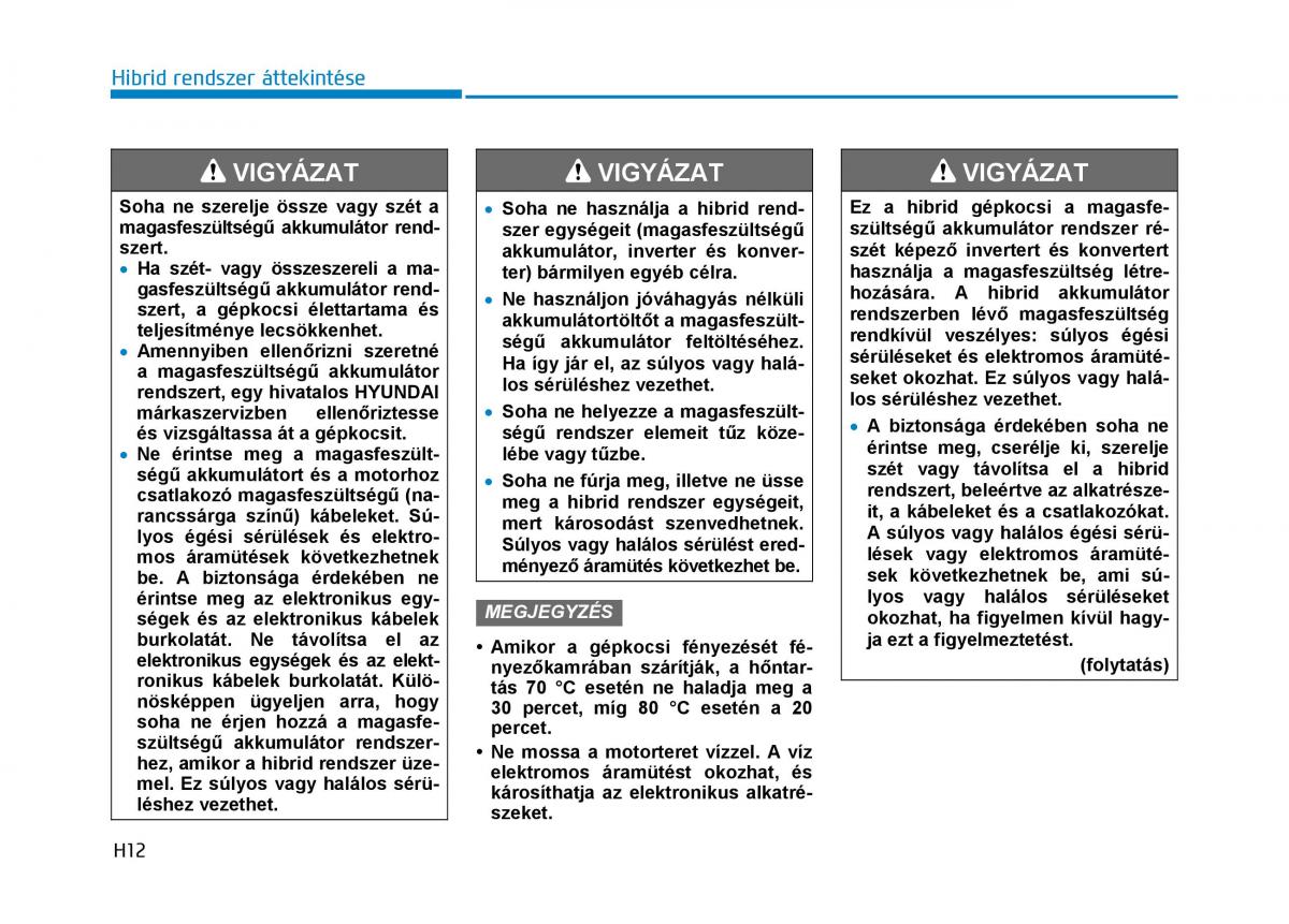 Hyundai Ioniq Hybrid Kezelesi utmutato / page 24