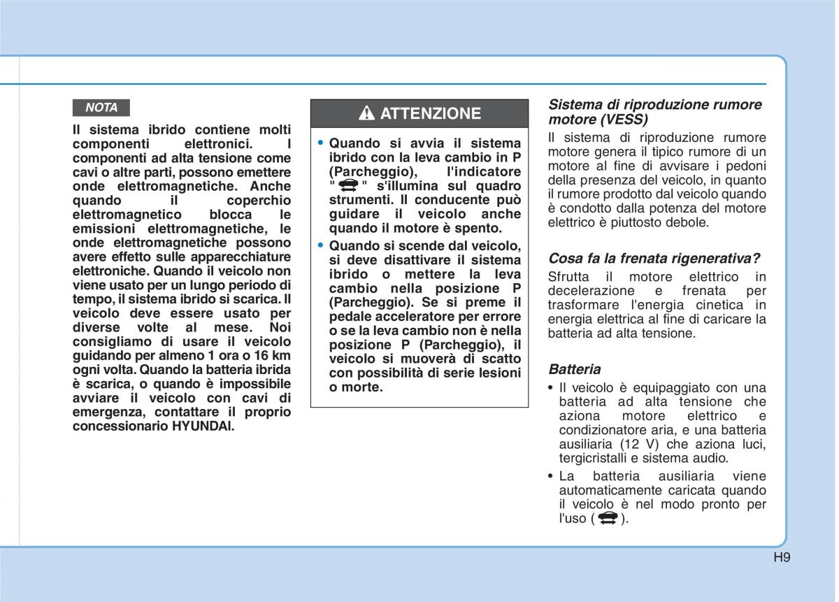 Hyundai Ioniq Hybrid manuale del proprietario / page 20