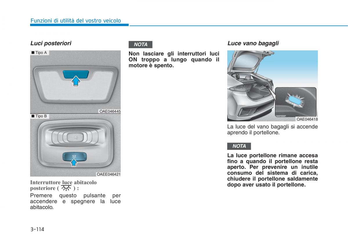 Hyundai Ioniq Hybrid manuale del proprietario / page 219