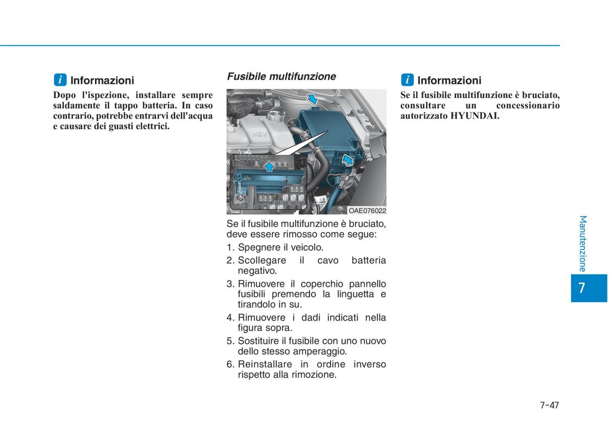 Hyundai Ioniq Hybrid manuale del proprietario / page 507