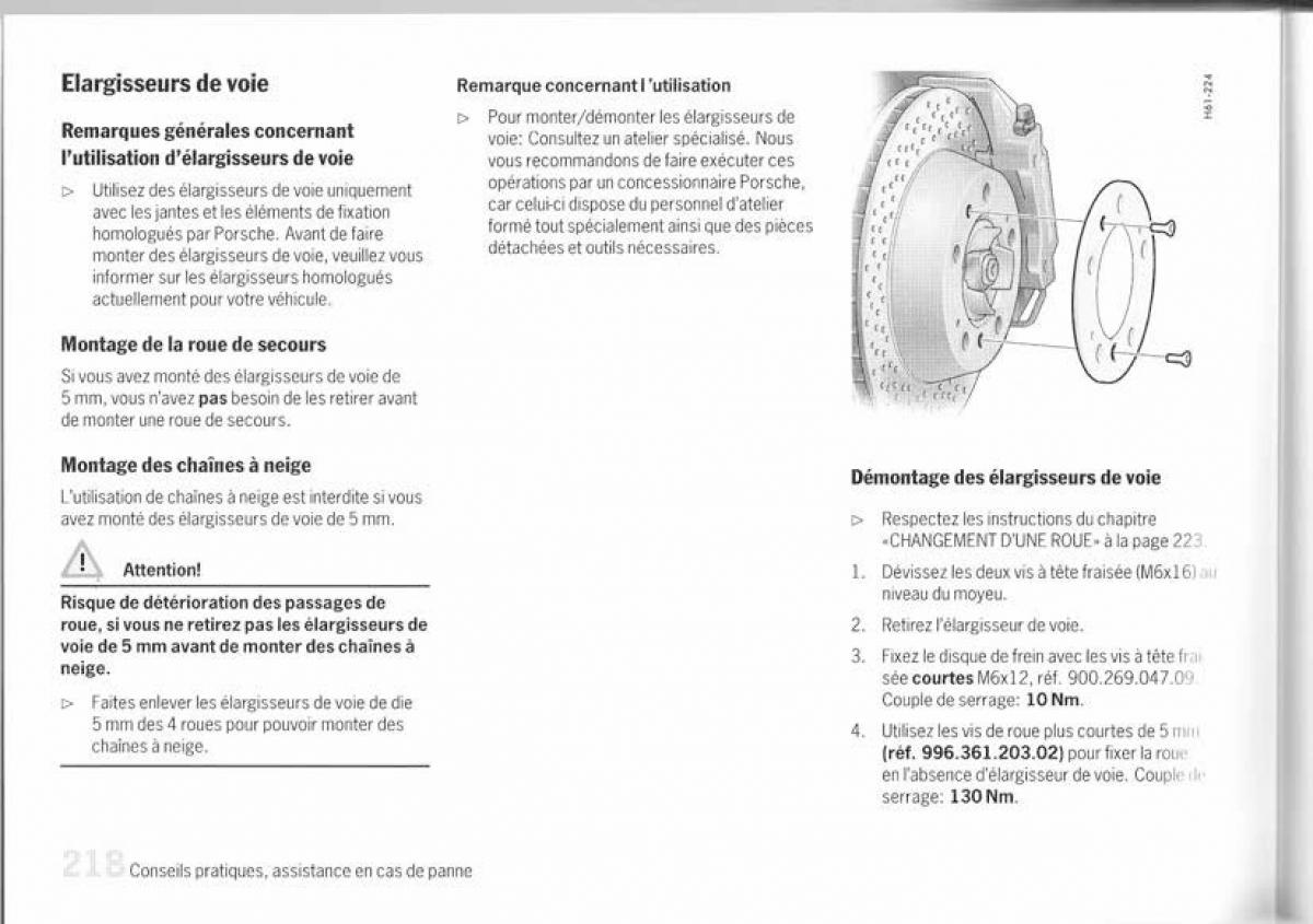 Porsche Cayman 987c manuel du proprietaire / page 203