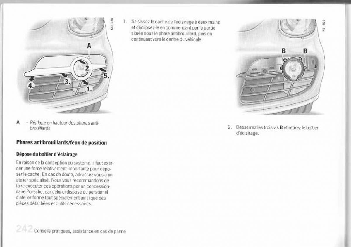 Porsche Cayman 987c manuel du proprietaire / page 226