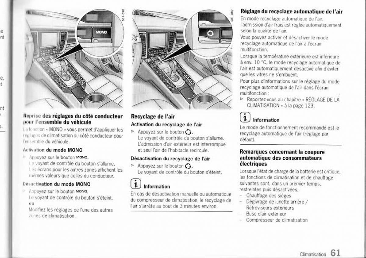 Porsche Panamera I 1 manuel du proprietaire / page 61