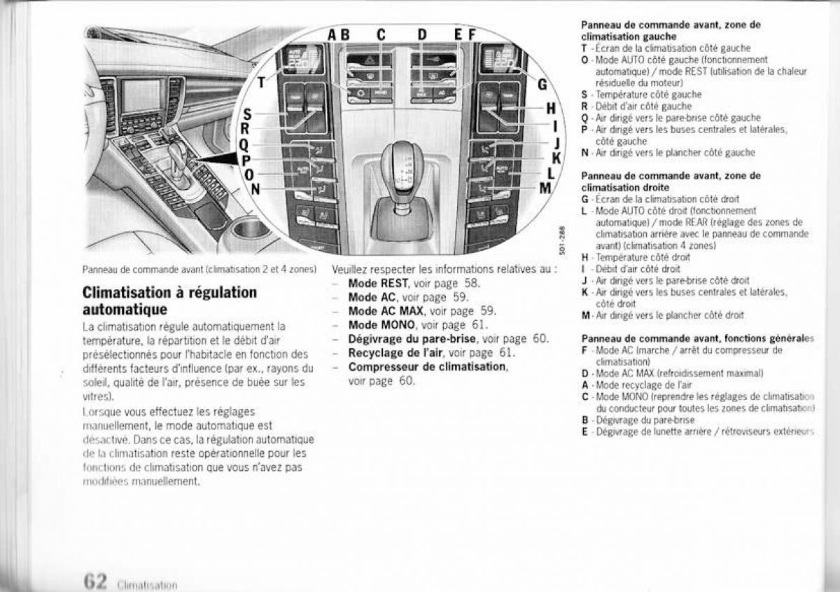 Porsche Panamera I 1 manuel du proprietaire / page 62