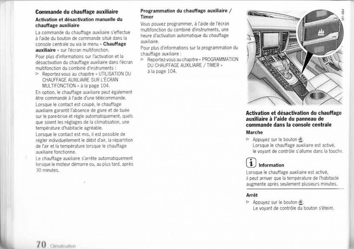 Porsche Panamera I 1 manuel du proprietaire / page 70