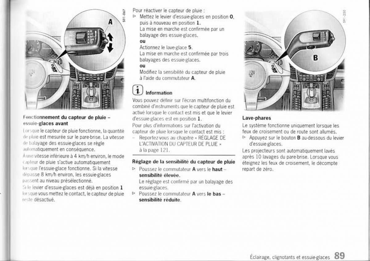 Porsche Panamera I 1 manuel du proprietaire / page 88