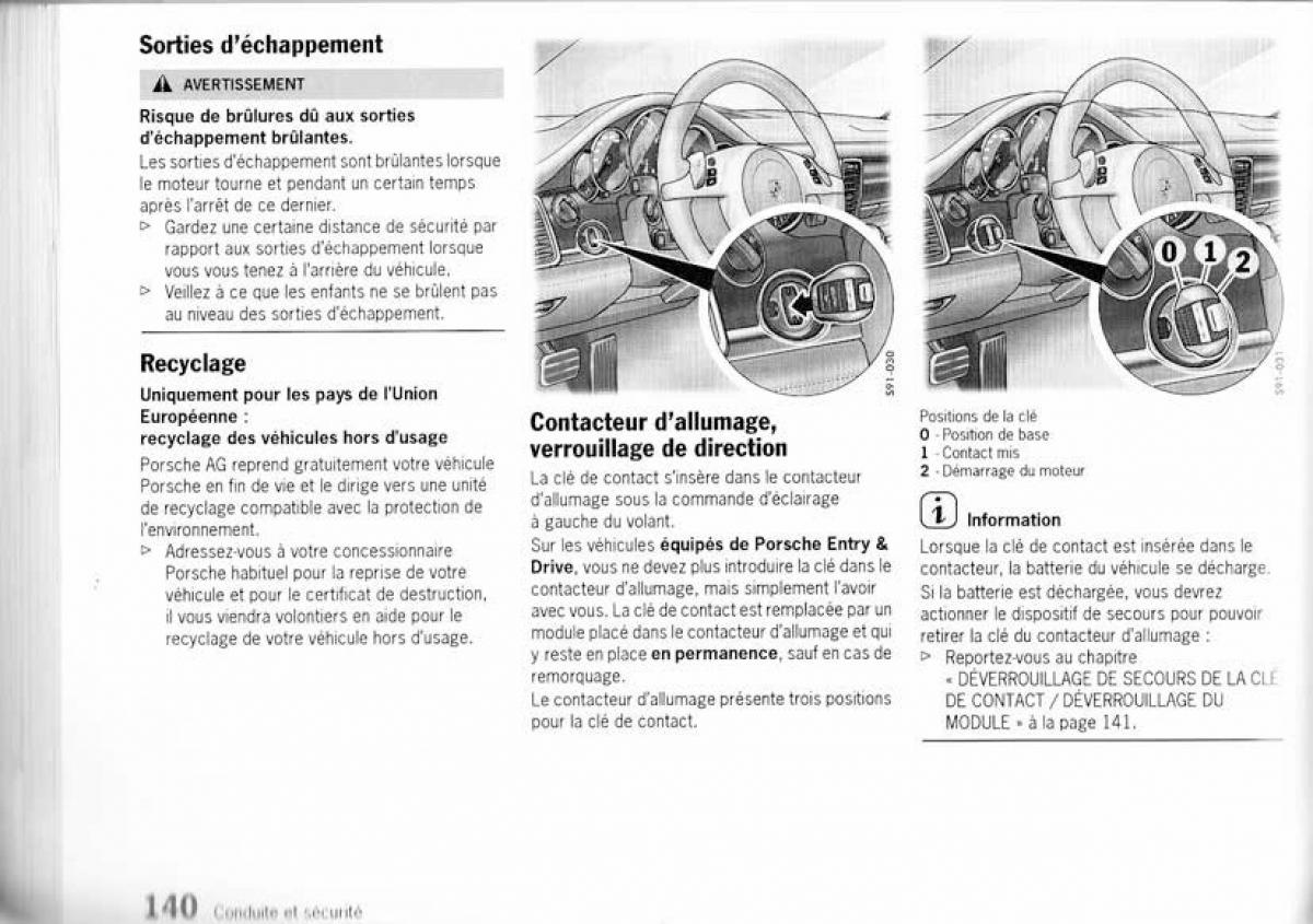 Porsche Panamera I 1 manuel du proprietaire / page 139