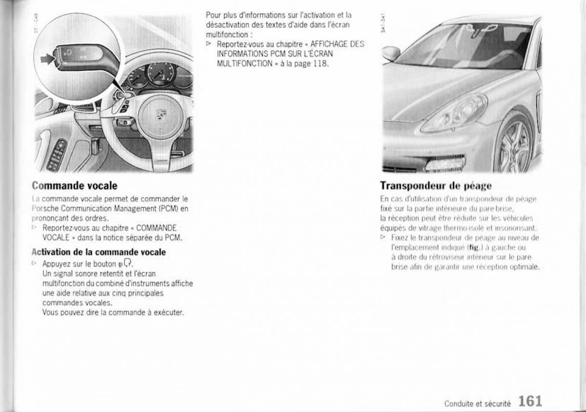 Porsche Panamera I 1 manuel du proprietaire / page 160