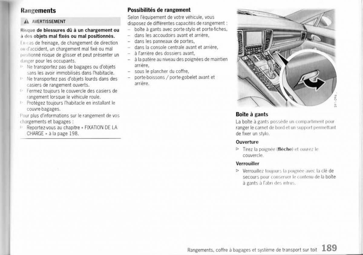 Porsche Panamera I 1 manuel du proprietaire / page 188