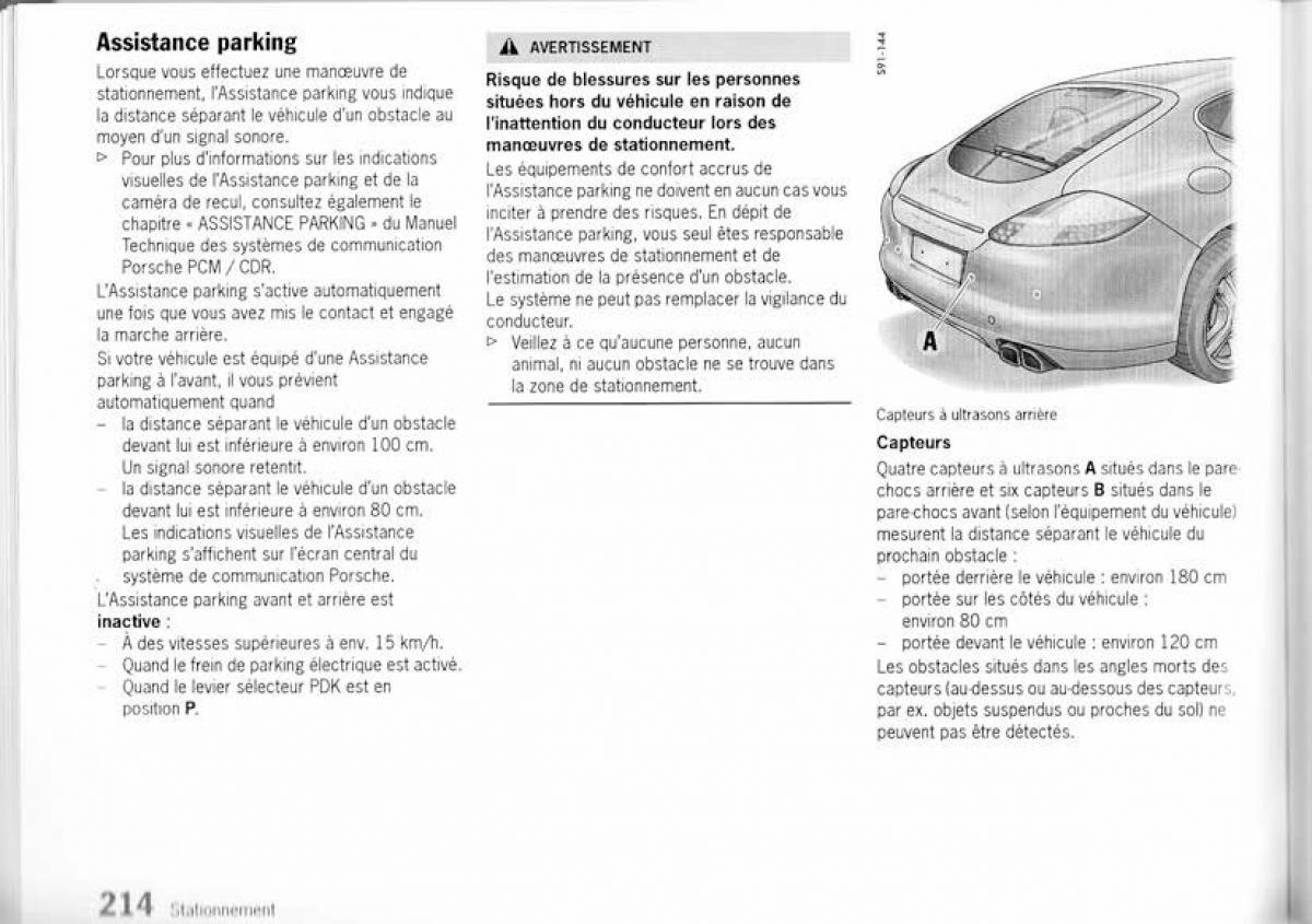 Porsche Panamera I 1 manuel du proprietaire / page 212