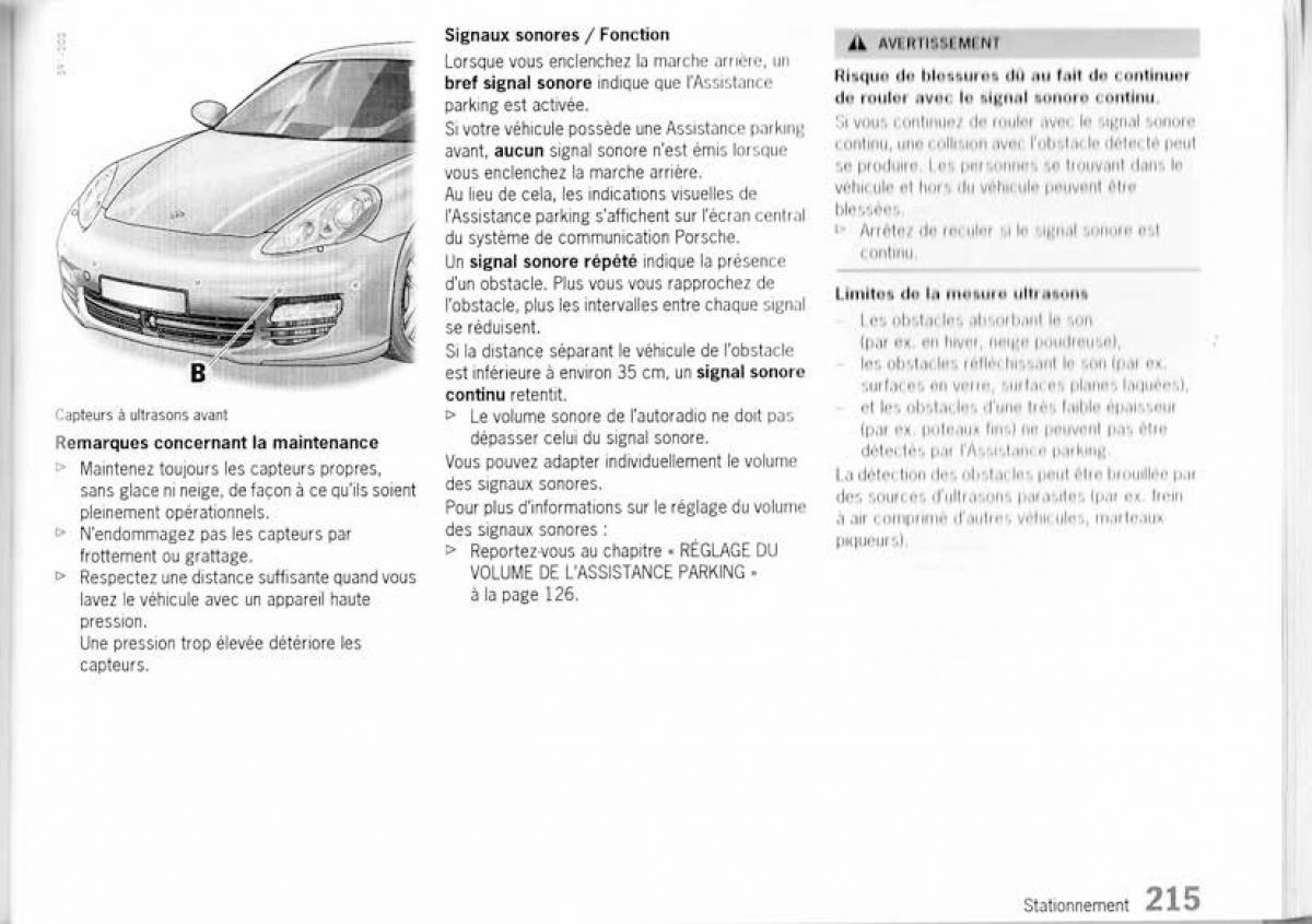 Porsche Panamera I 1 manuel du proprietaire / page 213