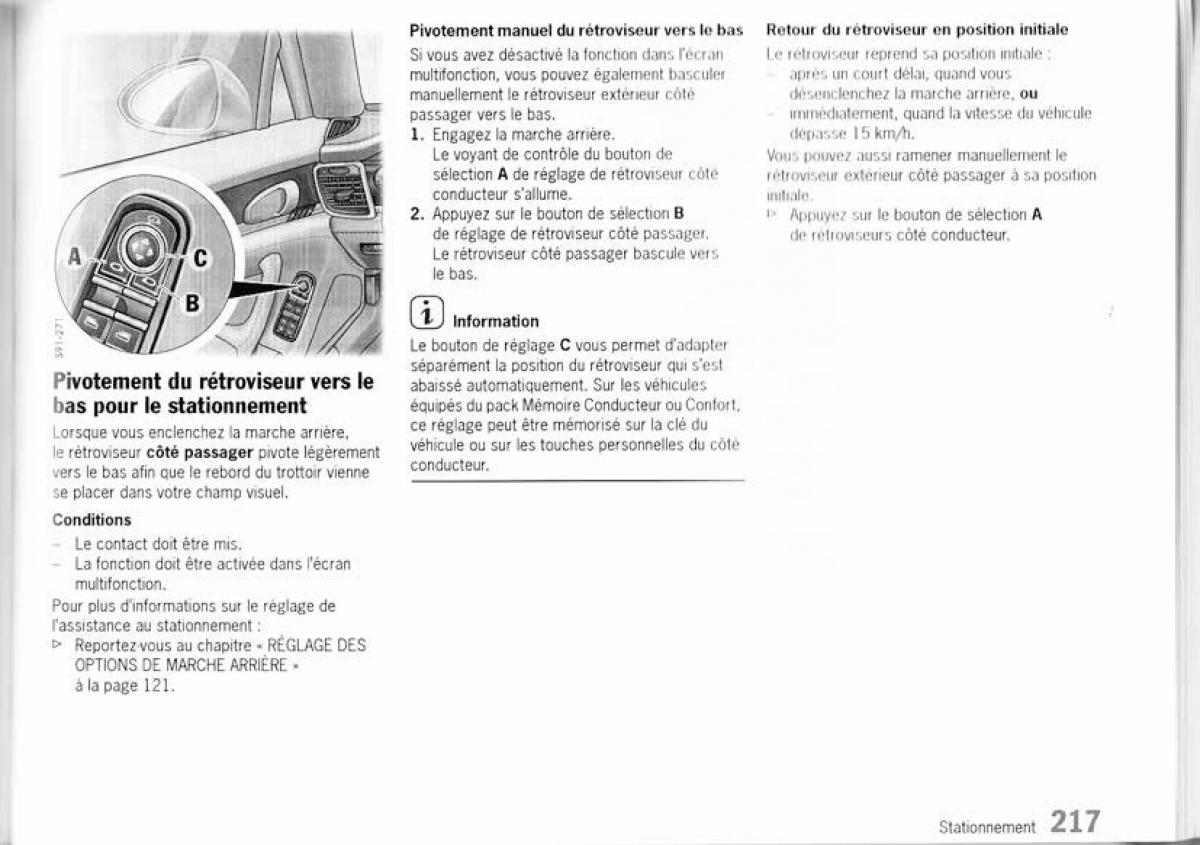 Porsche Panamera I 1 manuel du proprietaire / page 215