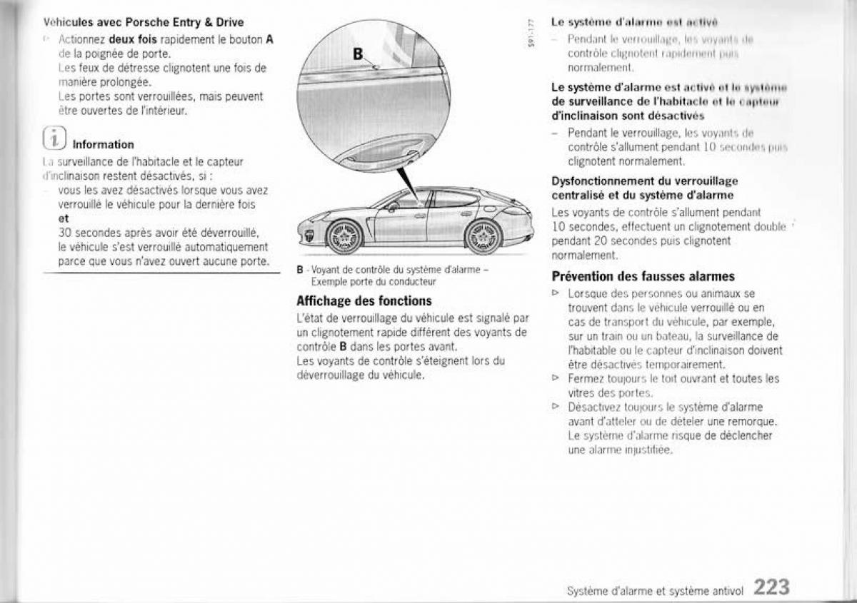 Porsche Panamera I 1 manuel du proprietaire / page 221