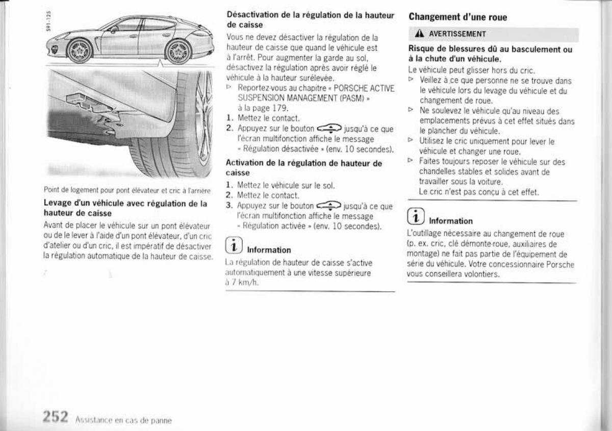 Porsche Panamera I 1 manuel du proprietaire / page 250